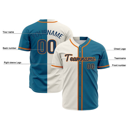 Custom Off White Blue Hip Hop Baseball Jersey Stitched Printed - Personalized Name Number Shirts #BB-0919-0067