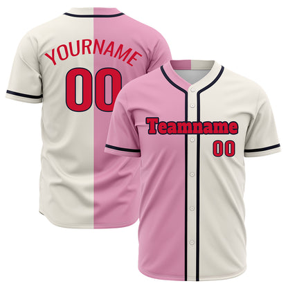 Custom Pink Off White Hip Hop Baseball Jersey Stitched Printed - Personalized Name Number Shirts #BB-0919-0085