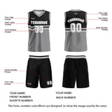 Custom Black Gray White Basketball Jersey Uniform Suit Printed Your Logo Name Number