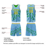 Custom Blue Green Reversible Basketball Suit for Adults and Kids Personalized Jersey