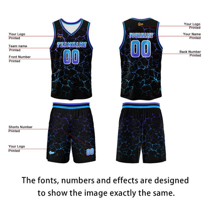 Custom Blue Purple Basketball Jersey Uniform Suit Printed Your Logo Name Number
