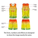 Custom Orange Yellow Basketball Jersey Uniform Suit Printed Your Logo Name Number