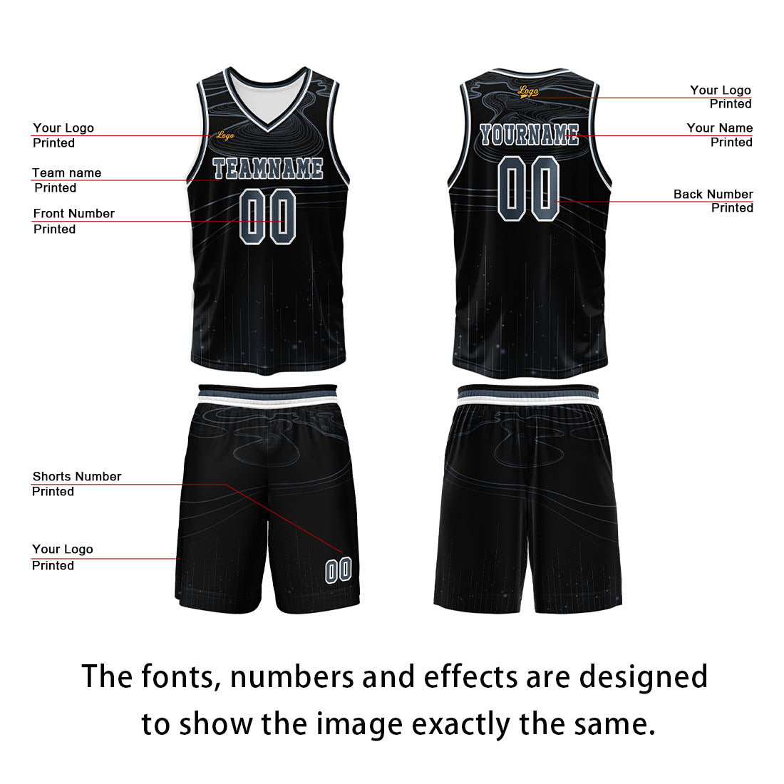 Custom Black Azure Basketball Jersey Uniform Suit Printed Your Logo Name Number
