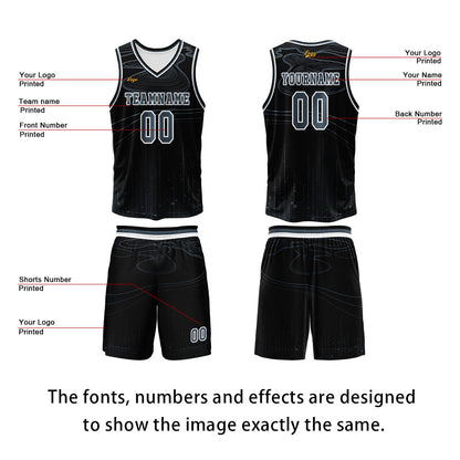 Custom Black Azure Basketball Jersey Uniform Suit Printed Your Logo Name Number