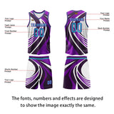 Custom Violet Blue Basketball Jersey Uniform Suit Printed Your Logo Name Number