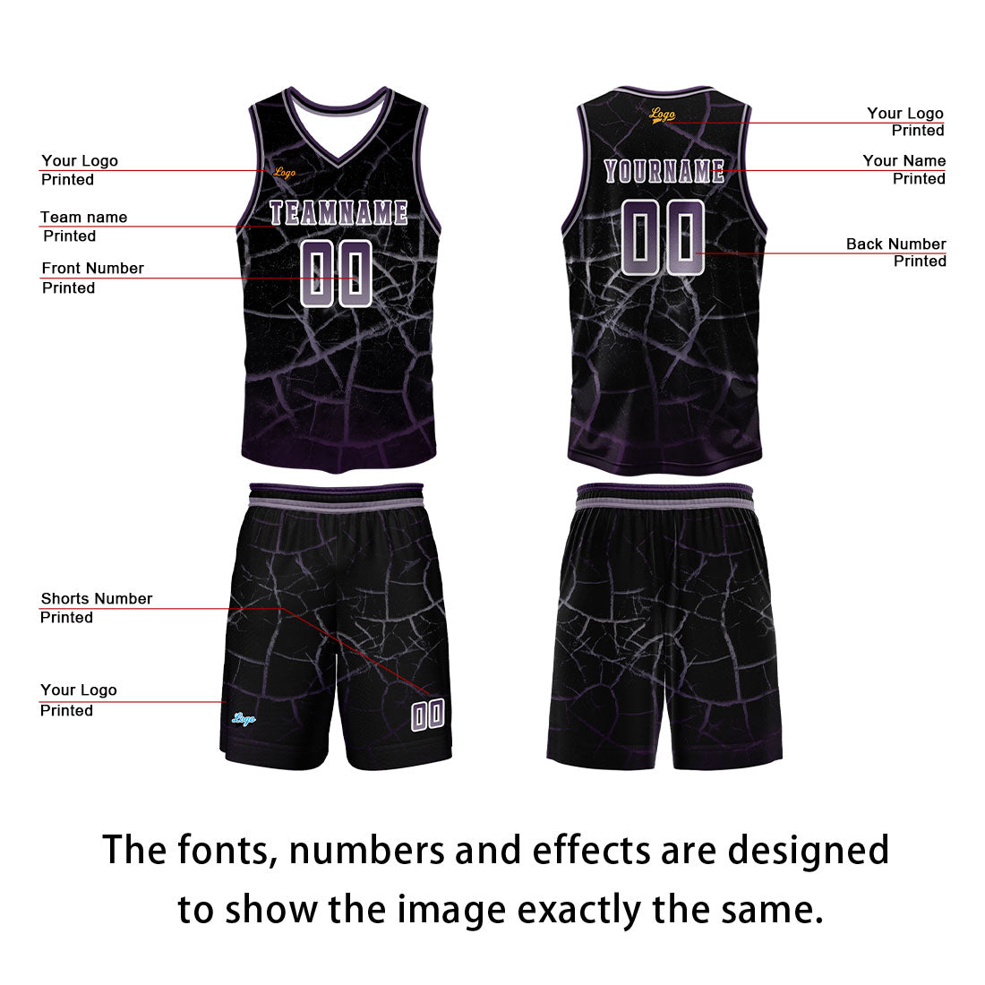 Custom Gray Violet Basketball Jersey Uniform Suit Printed Your Logo Name Number