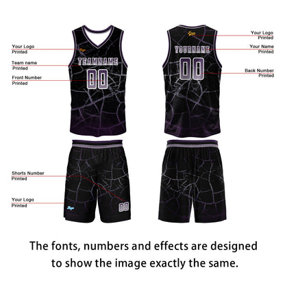 Custom Gray Violet Basketball Jersey Uniform Suit Printed Your Logo Name Number