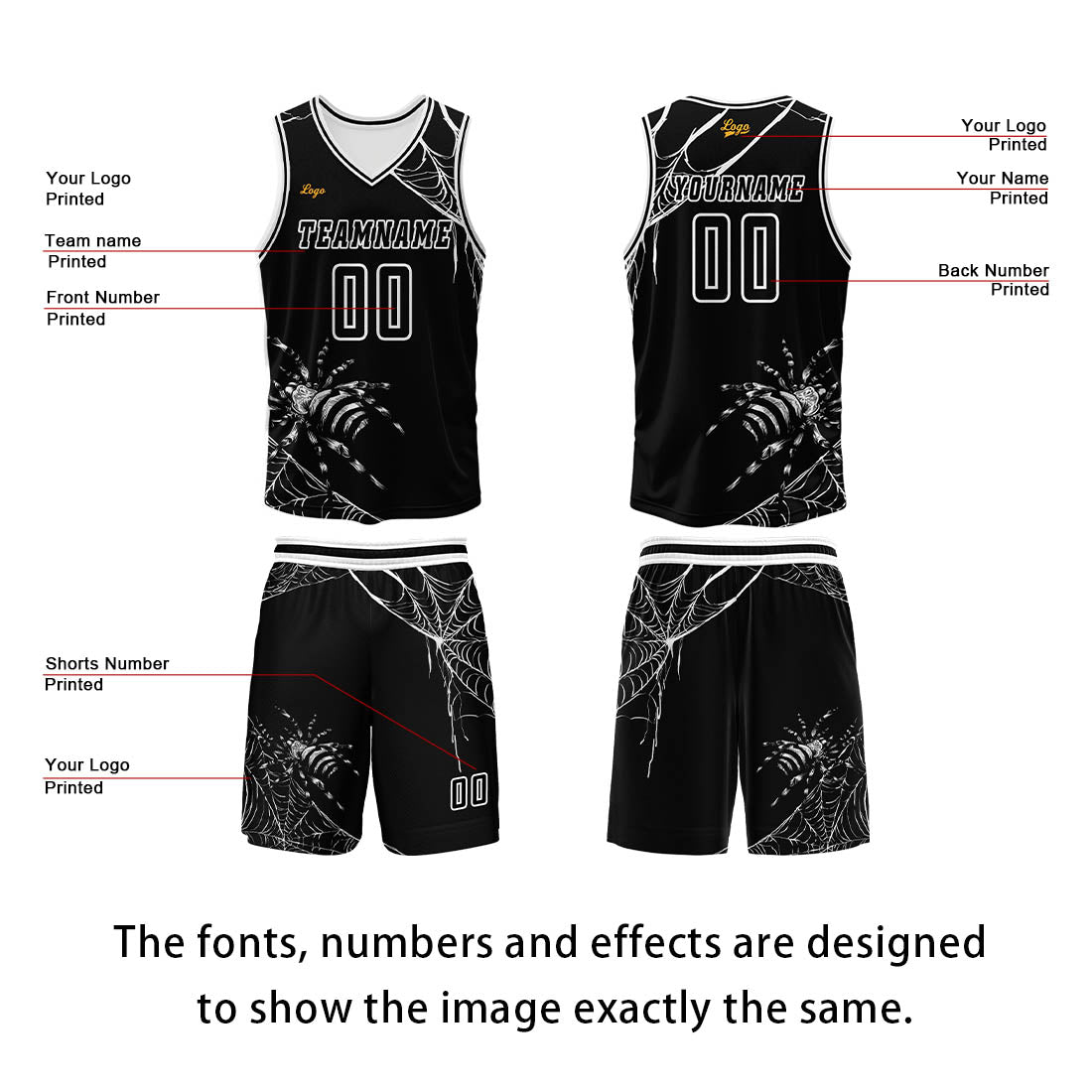 Custom Black Basketball Jersey Uniform Suit Printed Your Logo Name Number