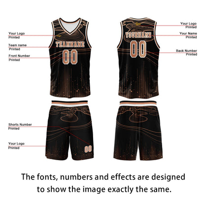 Custom Black Orange Basketball Jersey Uniform Suit Printed Your Logo Name Number