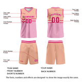 Custom Pink Orange Rose Red Basketball Jersey Uniform Suit Printed Your Logo Name Number
