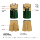 Custom Light Brown Green White Red Basketball Jersey Uniform Suit Printed Your Logo Name Number