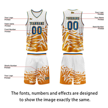 Custom Orange Blue Basketball Jersey Uniform Suit Printed Your Logo Name Number