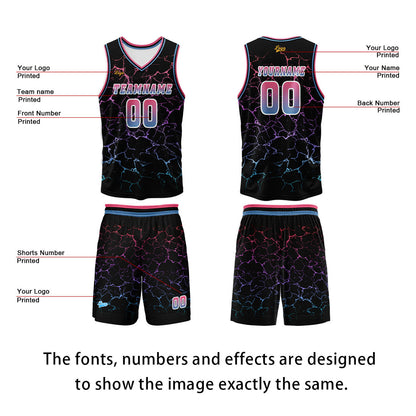 Custom Pink Blue Basketball Jersey Uniform Suit Printed Your Logo Name Number