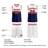 Custom White Blue Red Basketball Jersey Uniform Suit Printed Your Logo Name Number