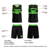 Custom Black Bright Green White Basketball Jersey Uniform Suit Printed Your Logo Name Number