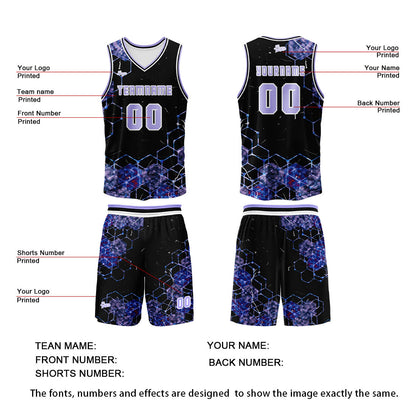 Custom Purple Basketball Jersey Uniform Suit Printed Your Logo Name Number