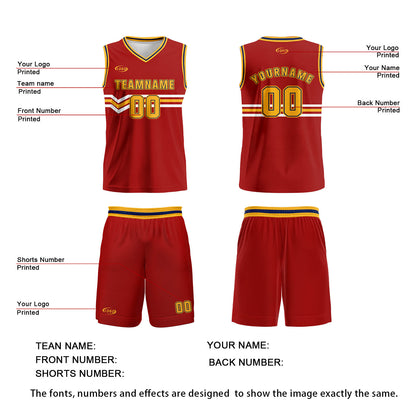 Custom Red Yellow White Blue Basketball Jersey Uniform Suit Printed Your Logo Name Number