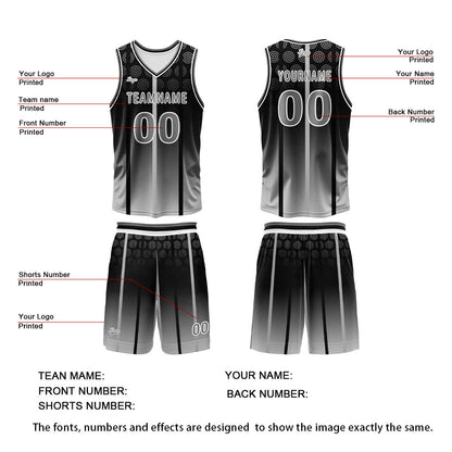 Custom Black Basketball Jersey Uniform Suit Printed Your Logo Name Number