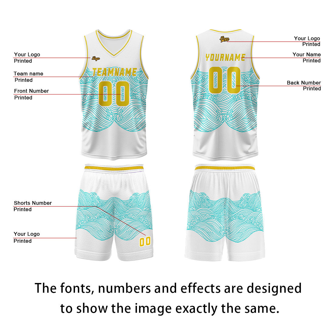 Custom White Blue Lemon Yellow Basketball Jersey Uniform Suit Printed Your Logo Name Number