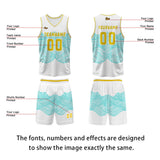 Custom White Blue Lemon Yellow Basketball Jersey Uniform Suit Printed Your Logo Name Number