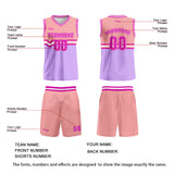Custom Pink Purple Rose Red Basketball Jersey Uniform Suit Printed Your Logo Name Number