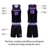 Custom Black Purple Basketball Jersey Uniform Suit Printed Your Logo Name Number
