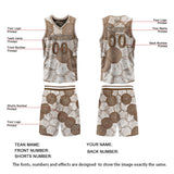 Custom Brown Reversible Basketball Suit for Adults and Kids Personalized Jersey