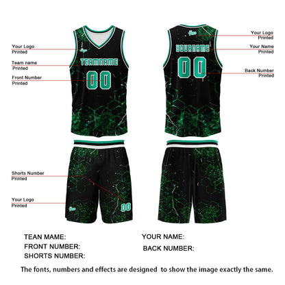 Custom Green Basketball Jersey Uniform Suit Printed Your Logo Name Number