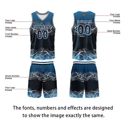 Custom Dark Blue Basketball Jersey Uniform Suit Printed Your Logo Name Number