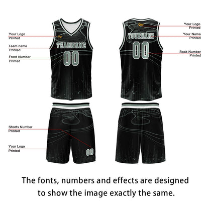 Custom Black Aqua Basketball Jersey Uniform Suit Printed Your Logo Name Number