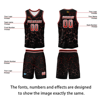 Custom Red Basketball Jersey Uniform Suit Printed Your Logo Name Number