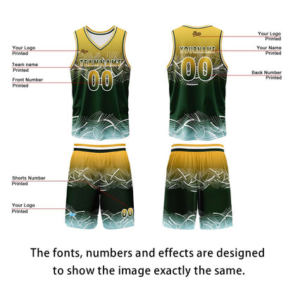 Custom Yellow Green Basketball Jersey Uniform Suit Printed Your Logo Name Number