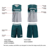 Custom Green Gray White Basketball Jersey Uniform Suit Printed Your Logo Name Number