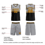 Custom Grey Black Yellow Basketball Jersey Uniform Suit Printed Your Logo Name Number