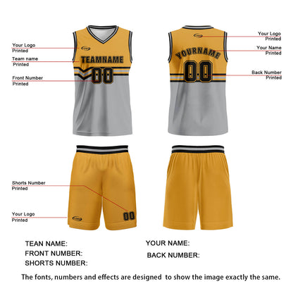 Custom Orange Grey Black Basketball Jersey Uniform Suit Printed Your Logo Name Number