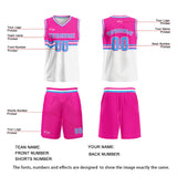 Custom Pink White Blue Basketball Jersey Uniform Suit Printed Your Logo Name Number