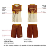 Custom Brown Beige Yellow Basketball Jersey Uniform Suit Printed Your Logo Name Number