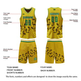 Custom  Yellow Brown Reversible Basketball Suit for Adults and Kids Personalized Jersey