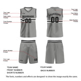Custom Grey Black White Basketball Jersey Uniform Suit Printed Your Logo Name Number