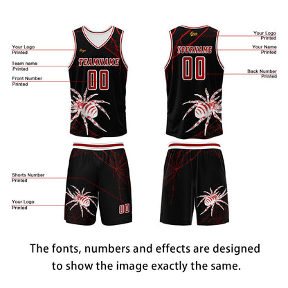 Custom Black Red Basketball Jersey Uniform Suit Printed Your Logo Name Number