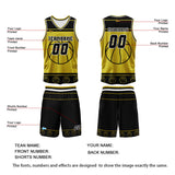 Custom Black Yellow Basketball Jersey Uniform Suit Printed Your Logo Name Number