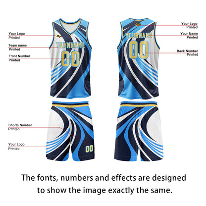 Custom Blue Yellow Basketball Jersey Uniform Suit Printed Your Logo Name Number