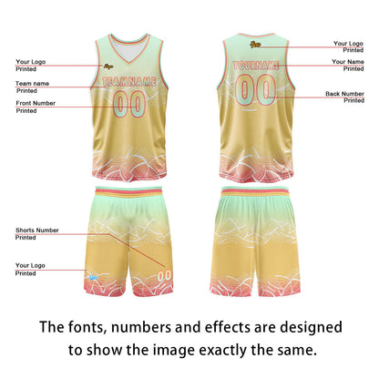 Custom Green Yellow Basketball Jersey Uniform Suit Printed Your Logo Name Number