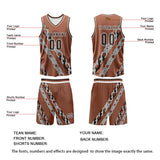 Custom Brown Basketball Jersey Uniform Suit Printed Your Logo Name Number