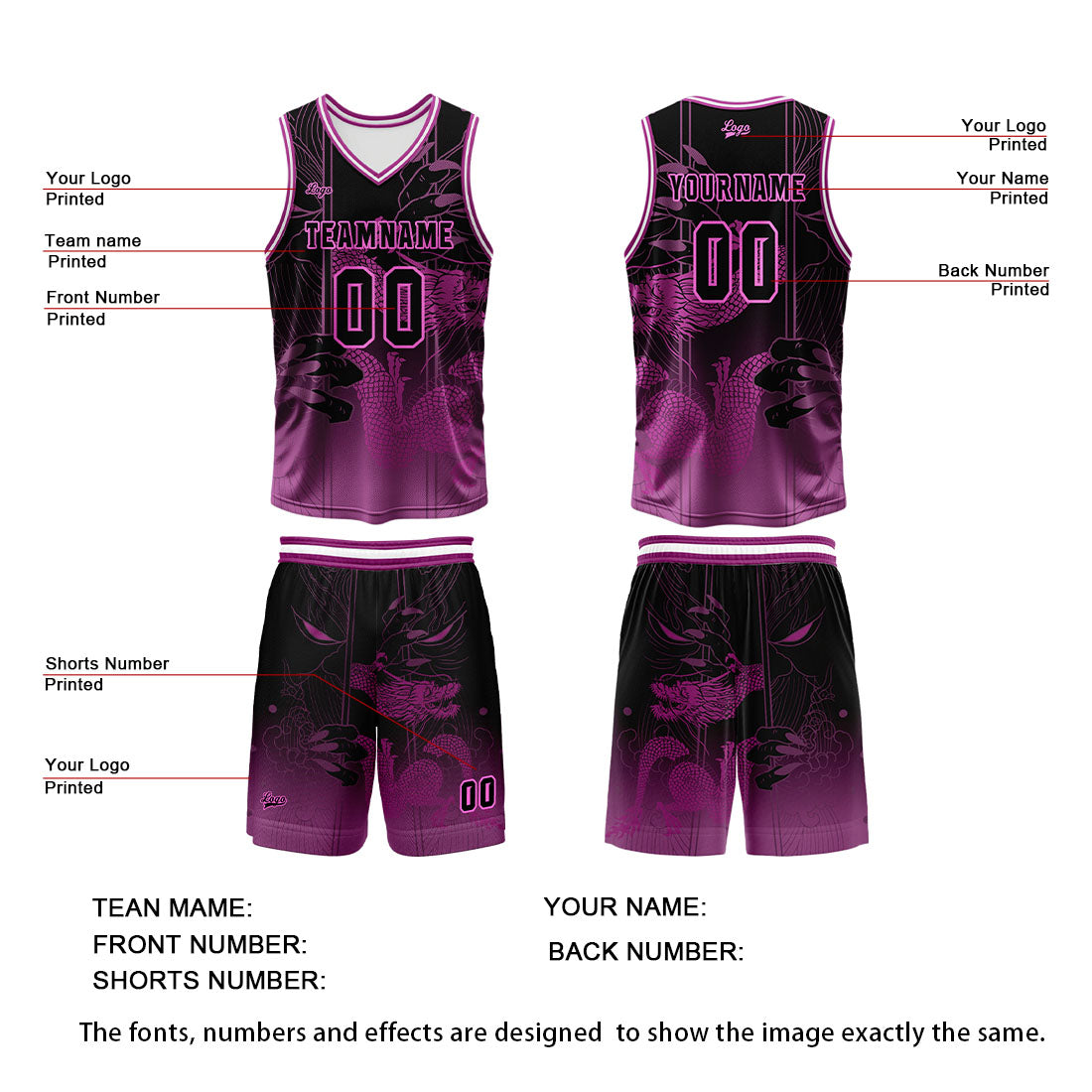Custom Rose Reversible Basketball Suit for Adults and Kids Personalized Jersey
