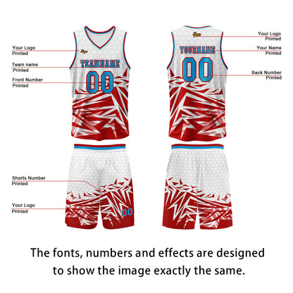 Custom Red Blue Basketball Jersey Uniform Suit Printed Your Logo Name Number
