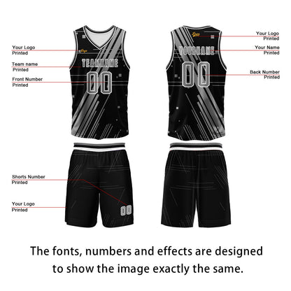 Custom Black Ash Basketball Jersey Uniform Suit Printed Your Logo Name Number