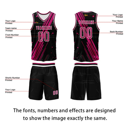 Custom Black Rose Red Basketball Jersey Uniform Suit Printed Your Logo Name Number