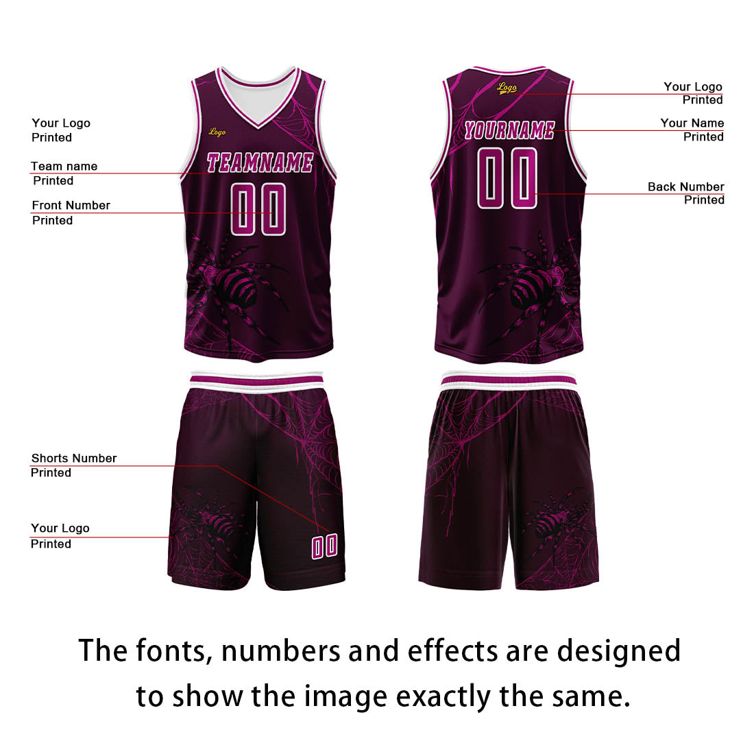 Custom Rose Purple Basketball Jersey Uniform Suit Printed Your Logo Name Number