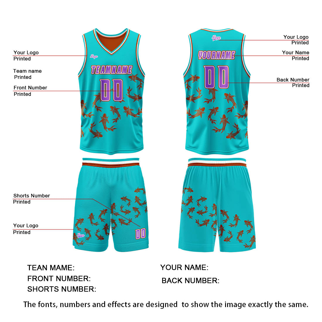 Custom Blue Orange Reversible Basketball Suit for Adults and Kids Personalized Jersey